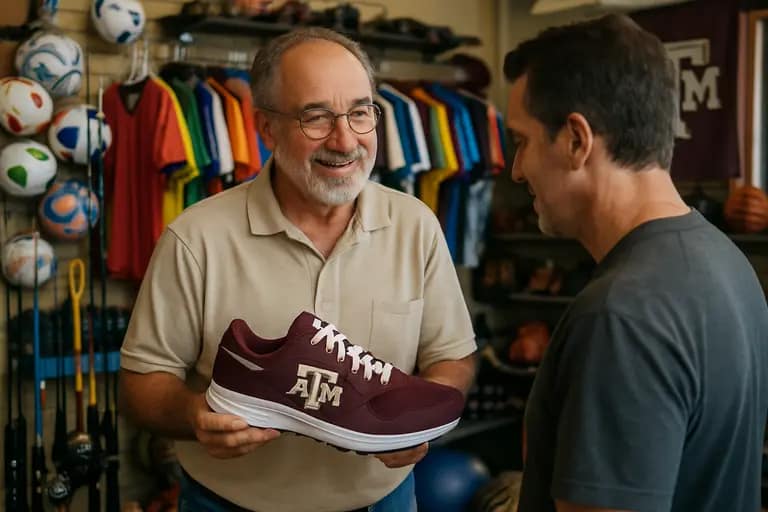 Small businesses near a college sports district on game day